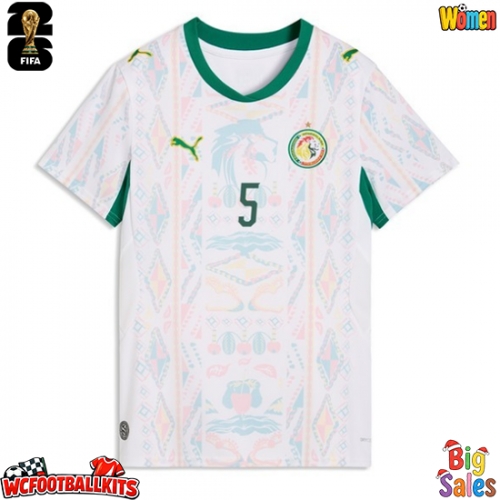Senegal Idrissa Gueye #5 Replica Home Stadium Shirt for Women World Cup 2026 Short Sleeve